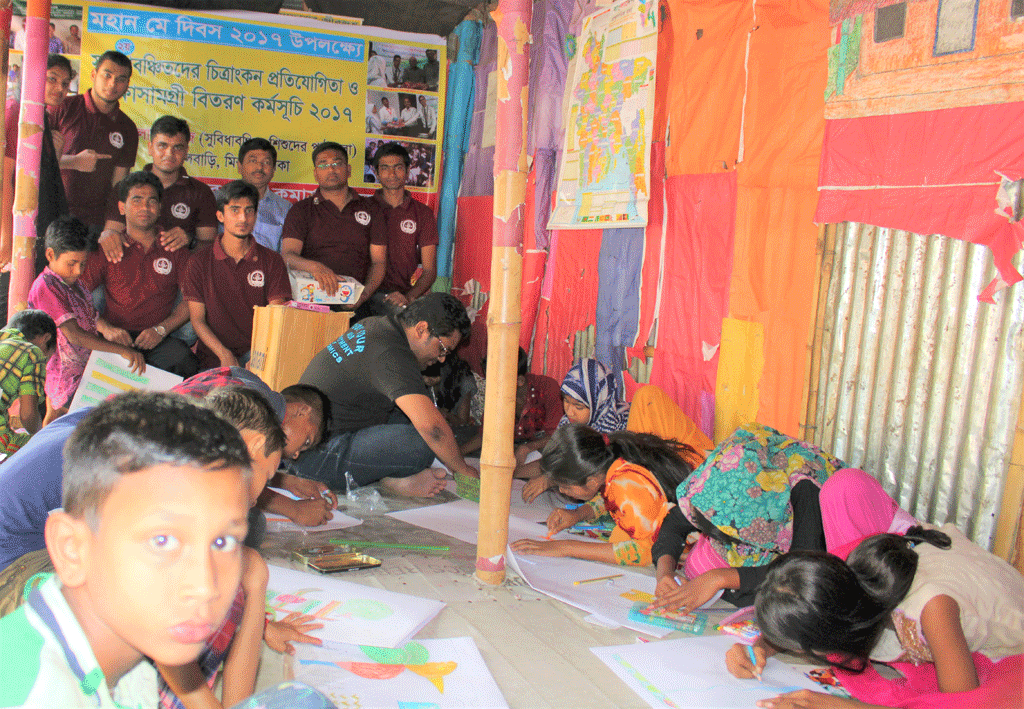 Art competition, Educational instruments distribution & Financial help Program 2017 to the underprivileged children of &lsquo;Alor Khoje School
